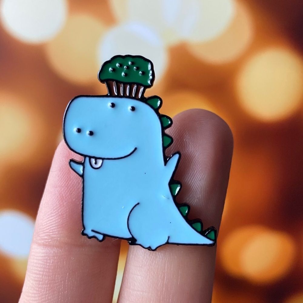 Eco Happy T-Rex Dino Enamel Pin/ Brooch Lapel